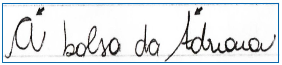 Escrita manuscrita misturando letra de imprensa e cursiva